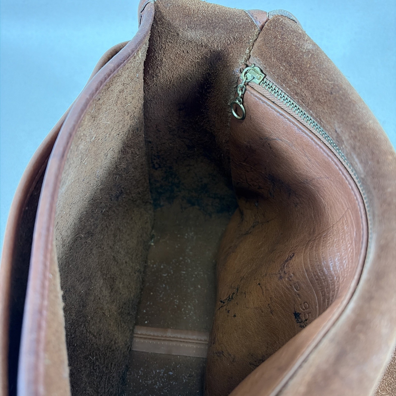 Vintage Coach Stewardess Leather Shoulder Saddle Purse Bag 9525 RARE Tan Brown