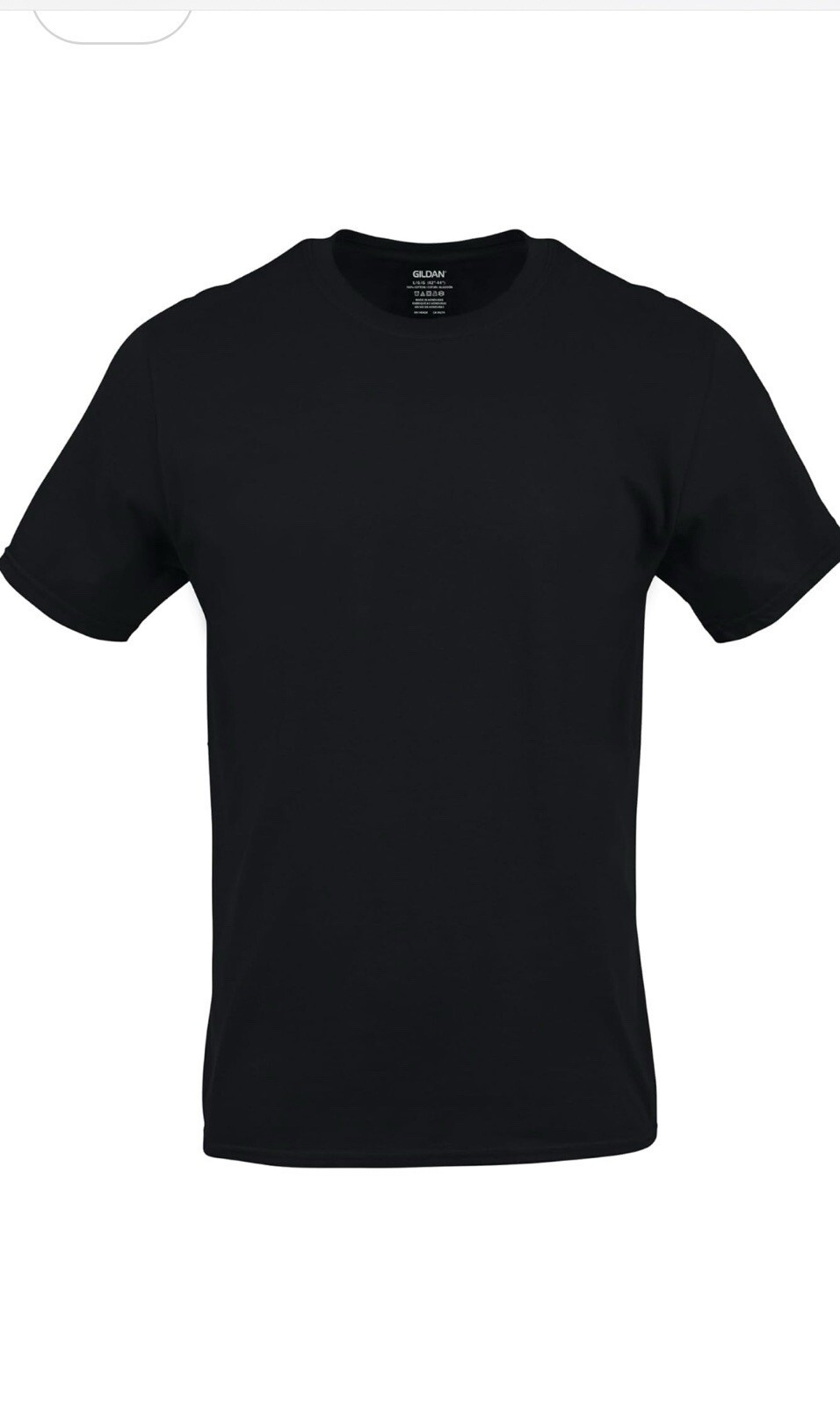 Gildan Men’s Black Crew T-shirt Style G1100 Large Multipack (6) Brand New