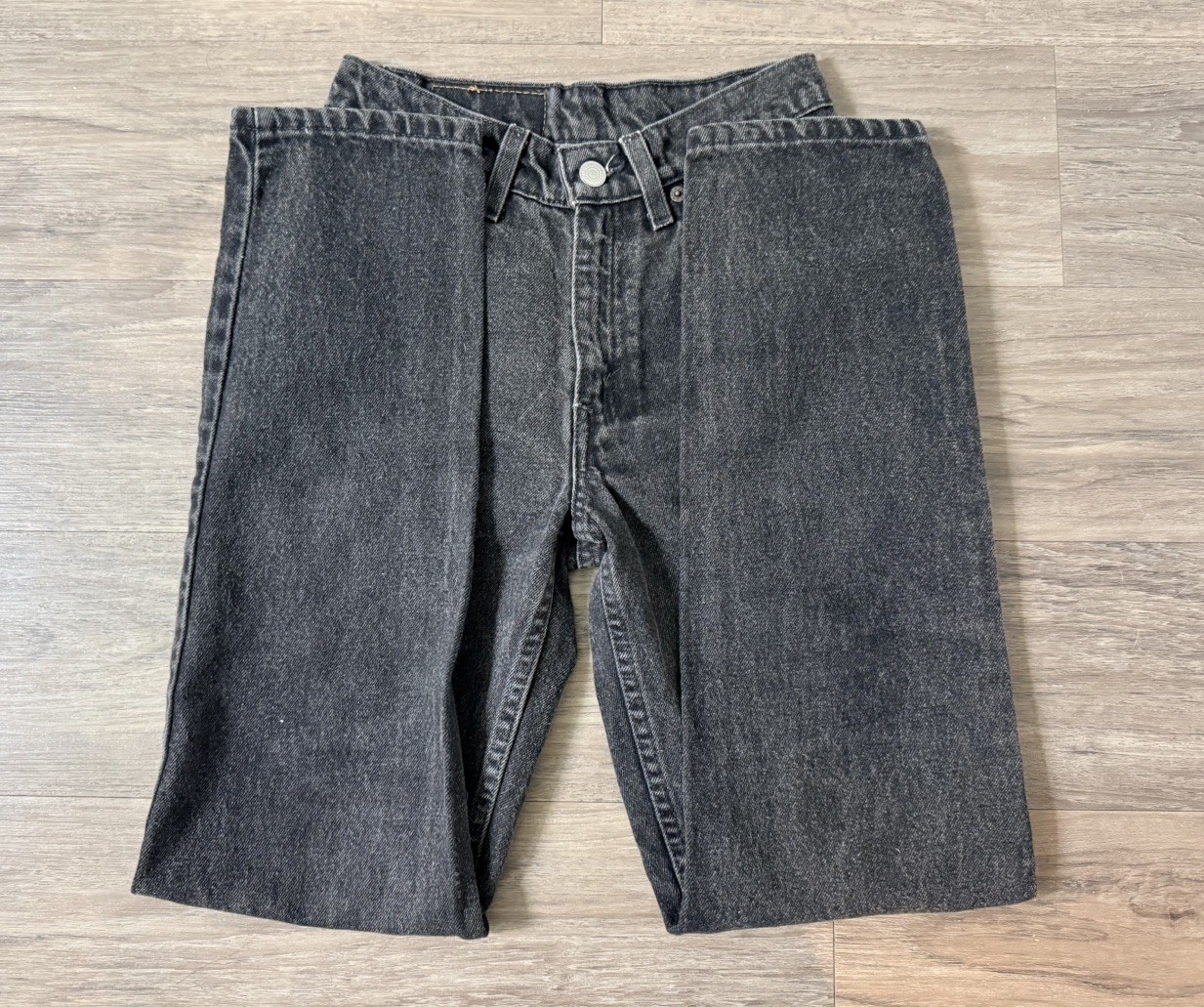 Vintage Levis 912 Orange tab Jeans Juniors 1 Black High Rise Slim Tapered Denim