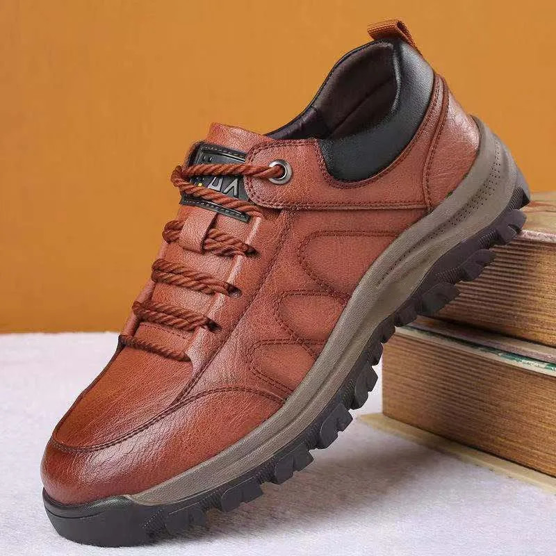 Men’s Casual Outdoor Mountain Shoes Single Cotton British Style Anti-Slip Leathe