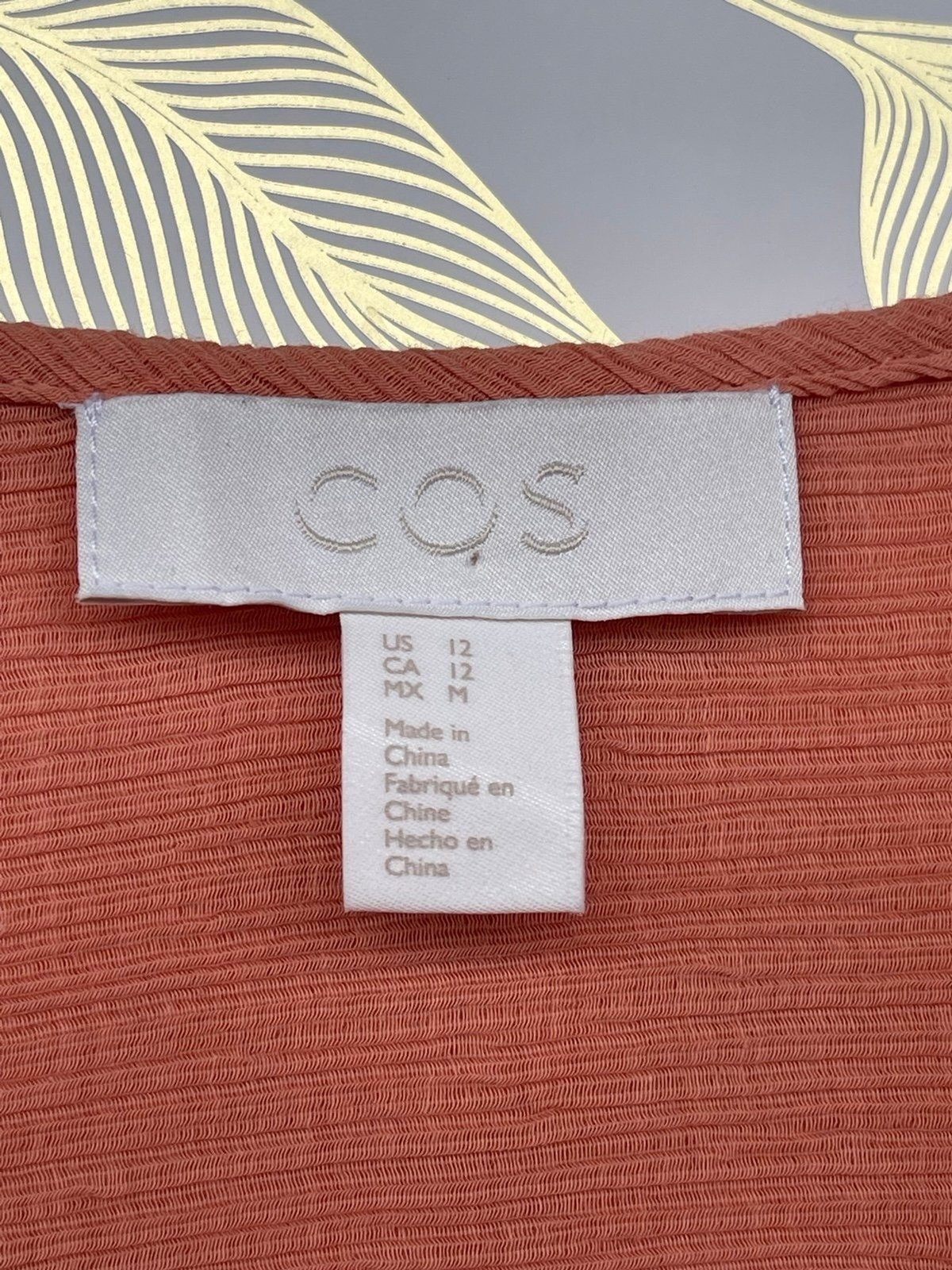 COS Terracotta Tie-Front Midi Dress | Minimalist Scandi Style | Size 12