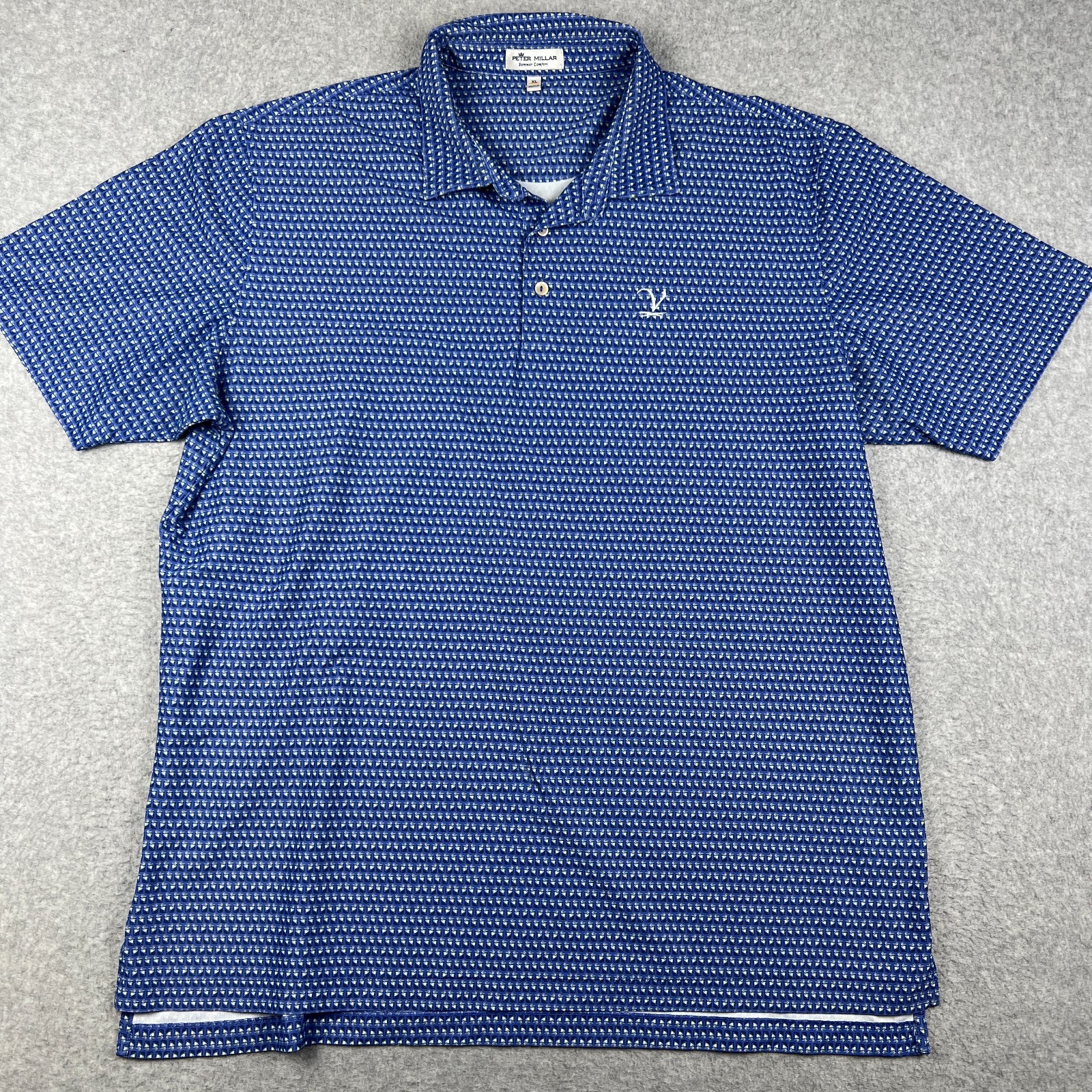 Peter Millar Transom Cocktail Drink Polo Shirt Print Pattern AOP XL Golf Stretch