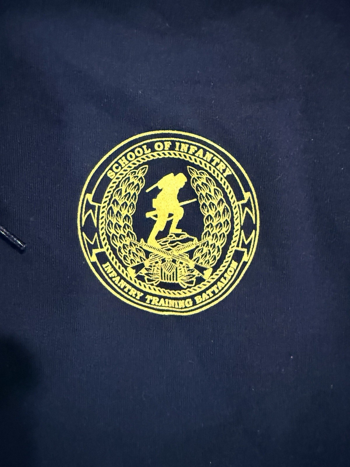 USMC US Marine Corps “School of Infantry” Black Hoodie / Hooded Sweatshirt -Sz L