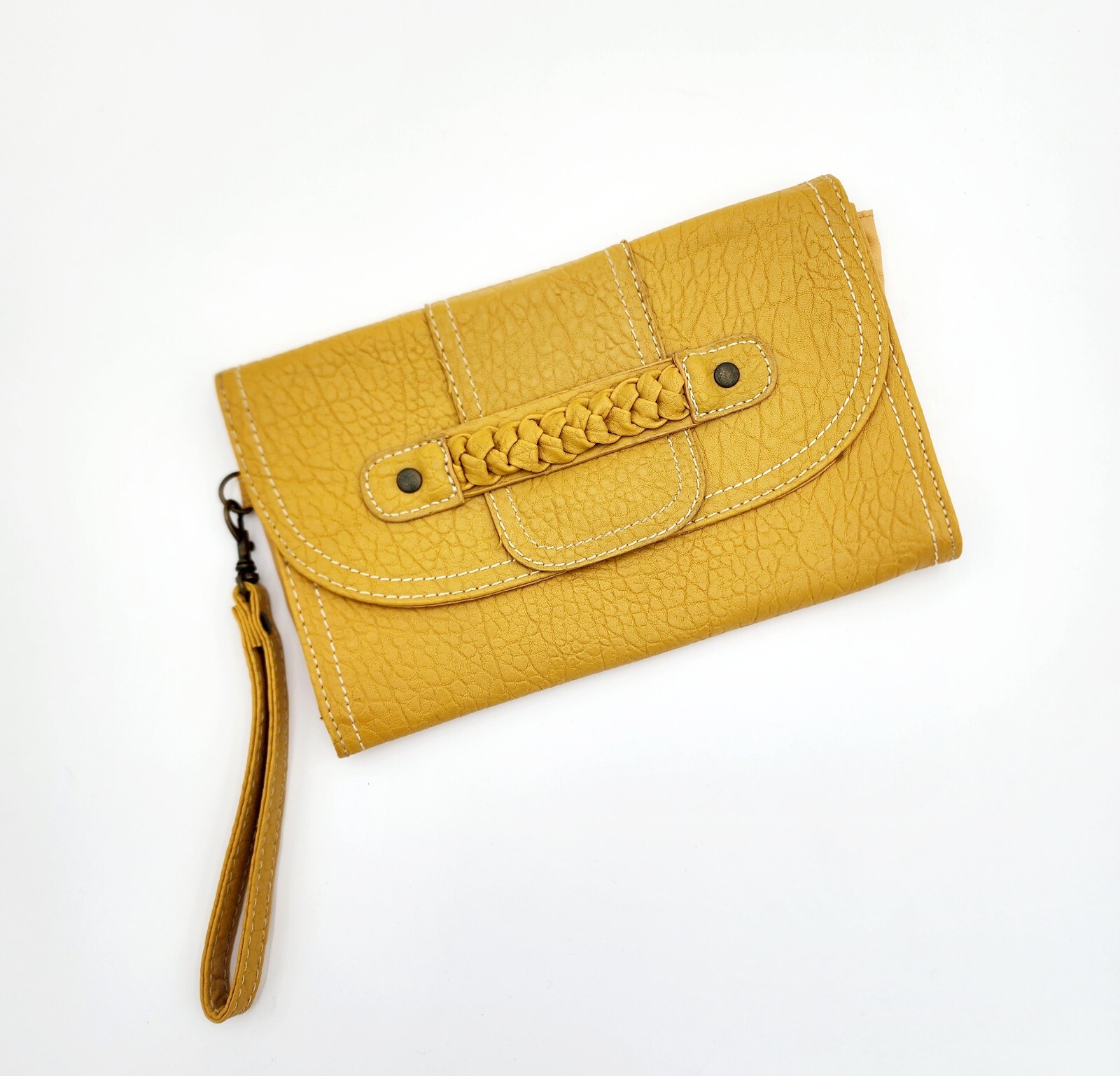Yellow Pleather Clutch Pre-owned Excellent Condition No Rips Or Stains