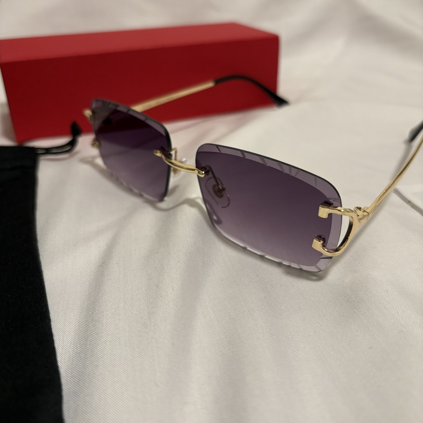 Cartier C Decor Vintage Optical Rimless purple Unisex Eyeglasses