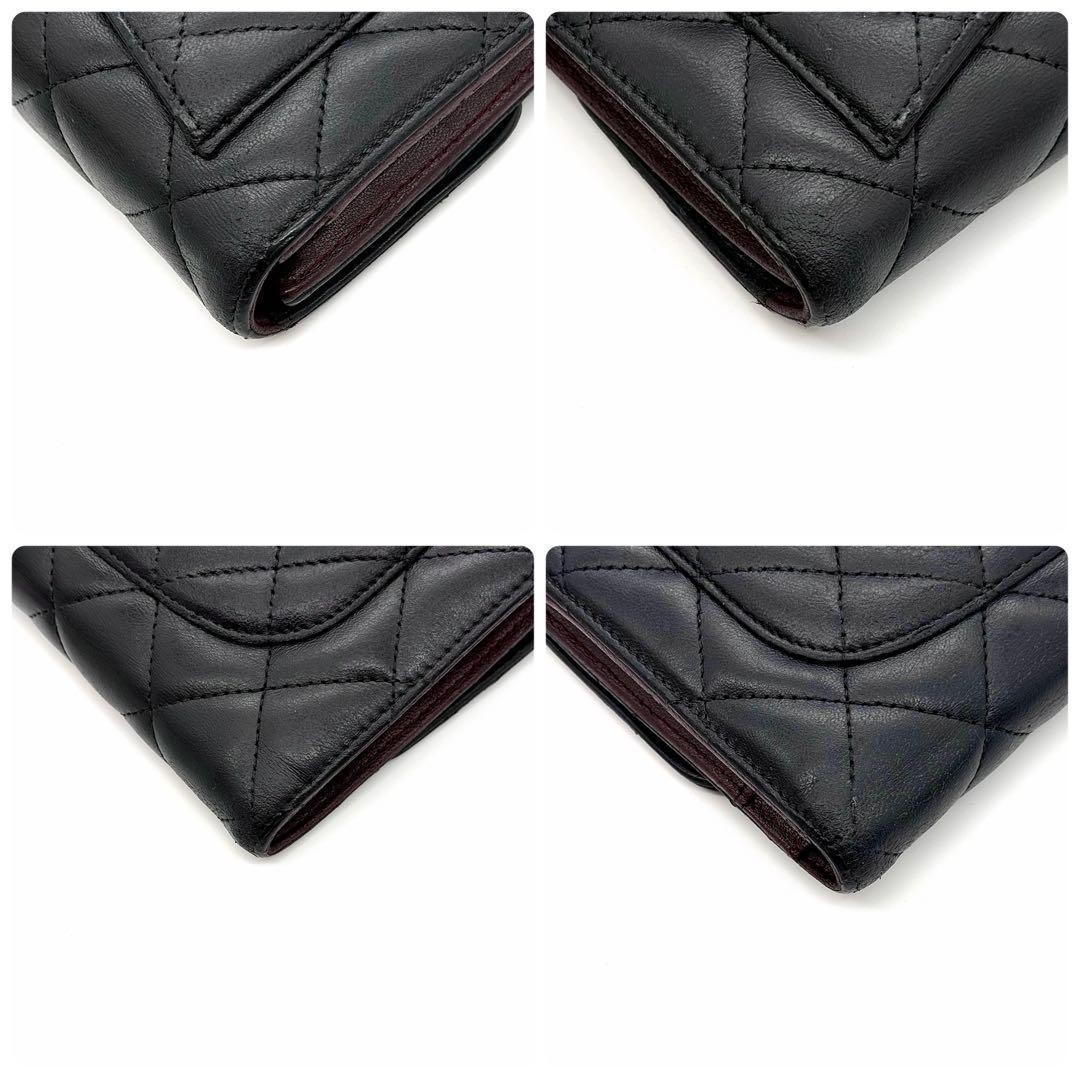 Top Quality CHANEL Matelass Lambskin Tri Fold Wallet Black