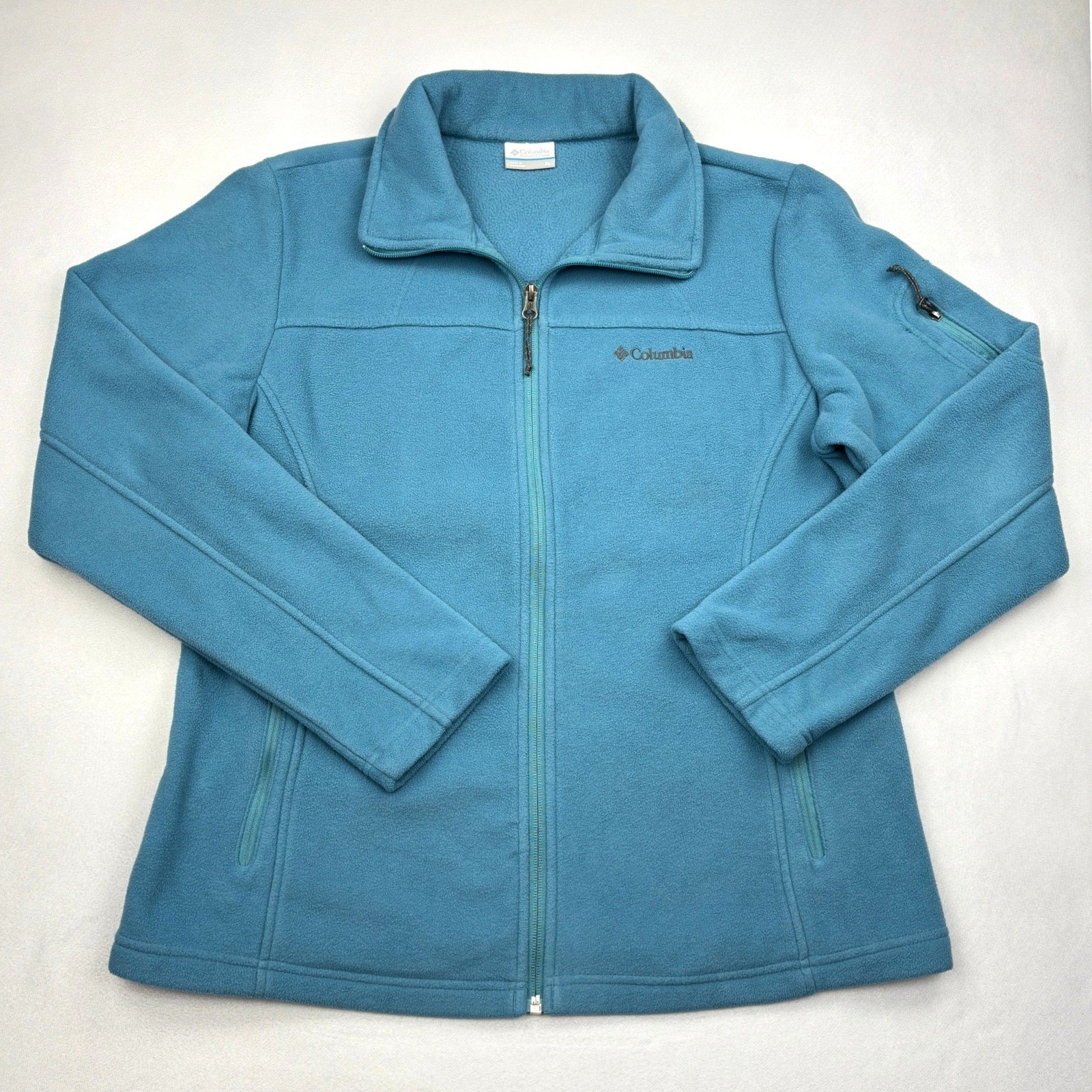Columbia Fast Trek II Fleece Jacket Full Zip Teal Blue Womens Size XL