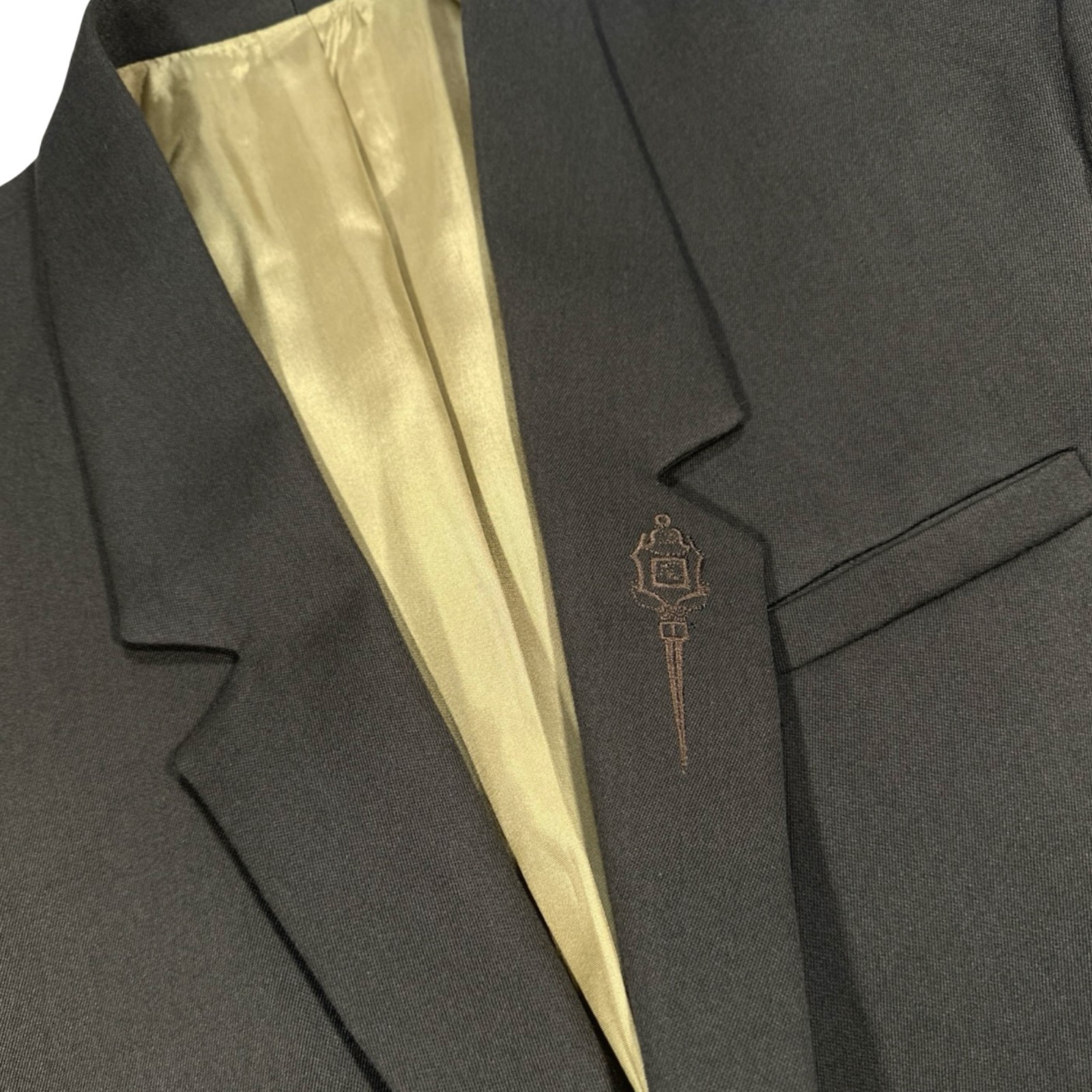 Mister Italian Tailoring Blazer Olive Green Minimal Elegant Men M IT 48 Vintage