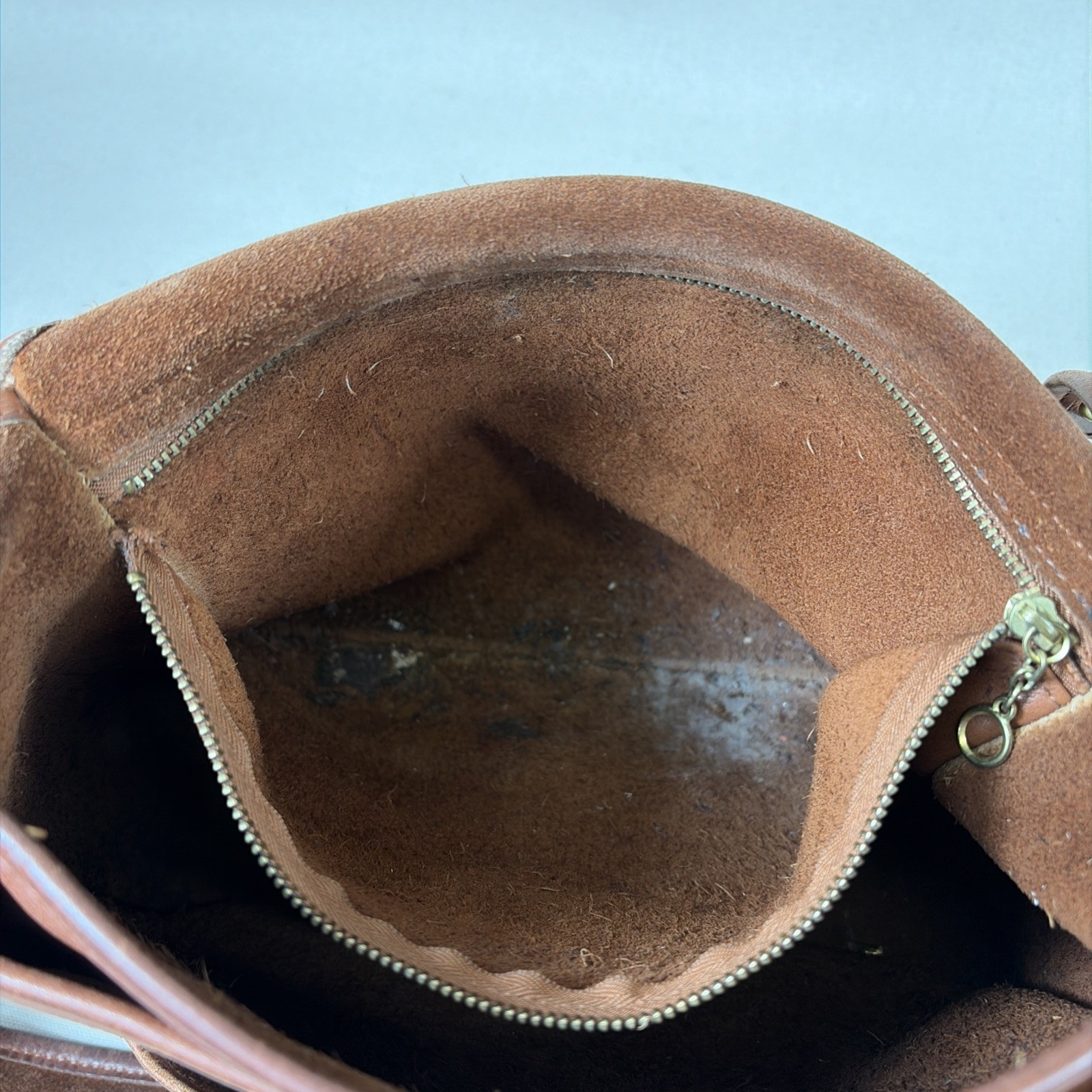 Vintage Coach Stewardess Leather Shoulder Saddle Purse Bag 9525 RARE Tan Brown