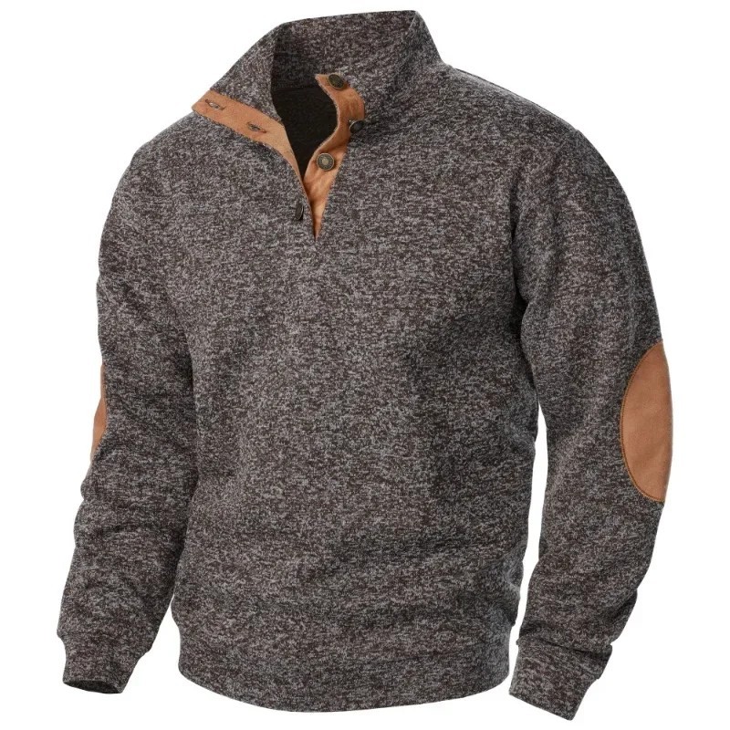 Men’s Long Sleeve Stand Collar Sweatshirt Casual Outdoor Streetwear Pullover