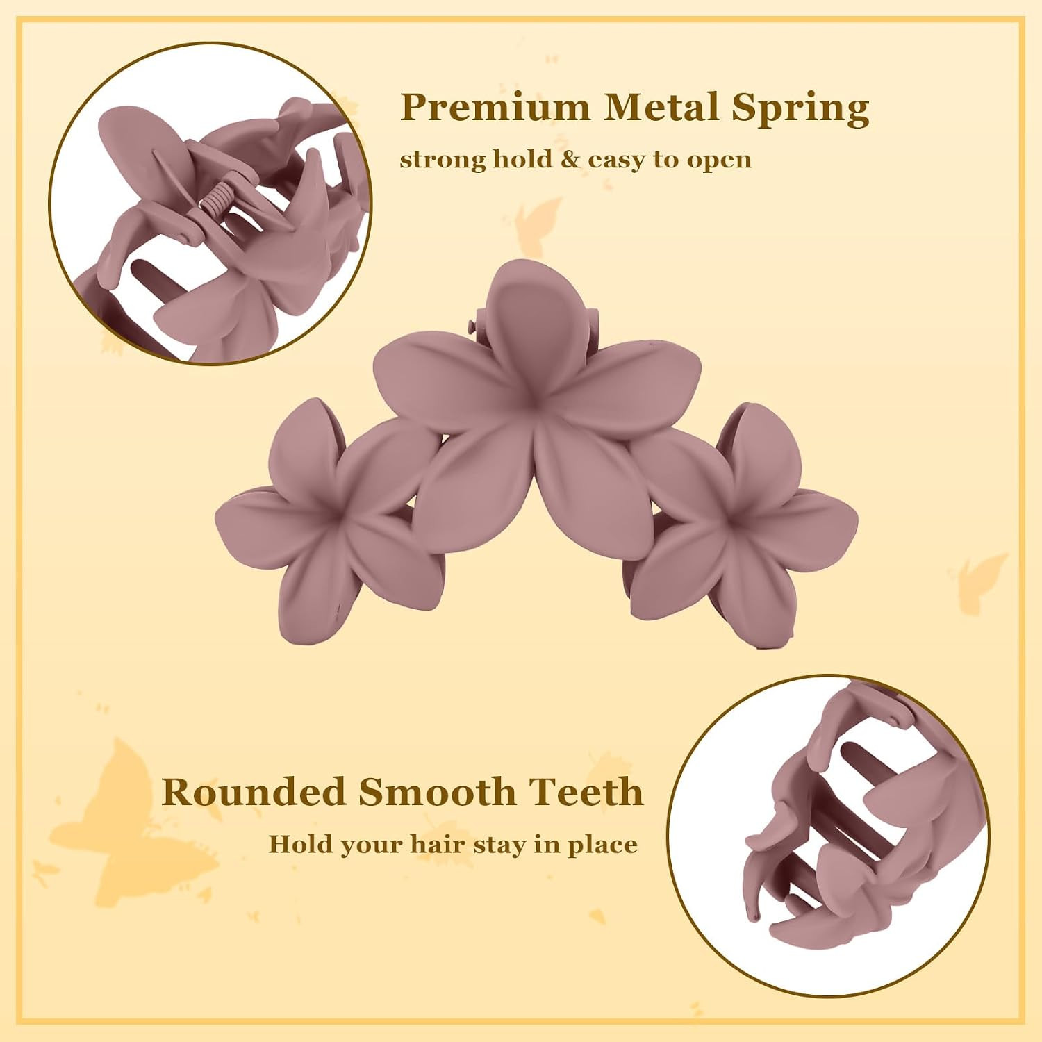 4 Pcs Large Matte Non-Slip Claw Hair Clips for Thick Hair – Strong Hold Jaw Clip