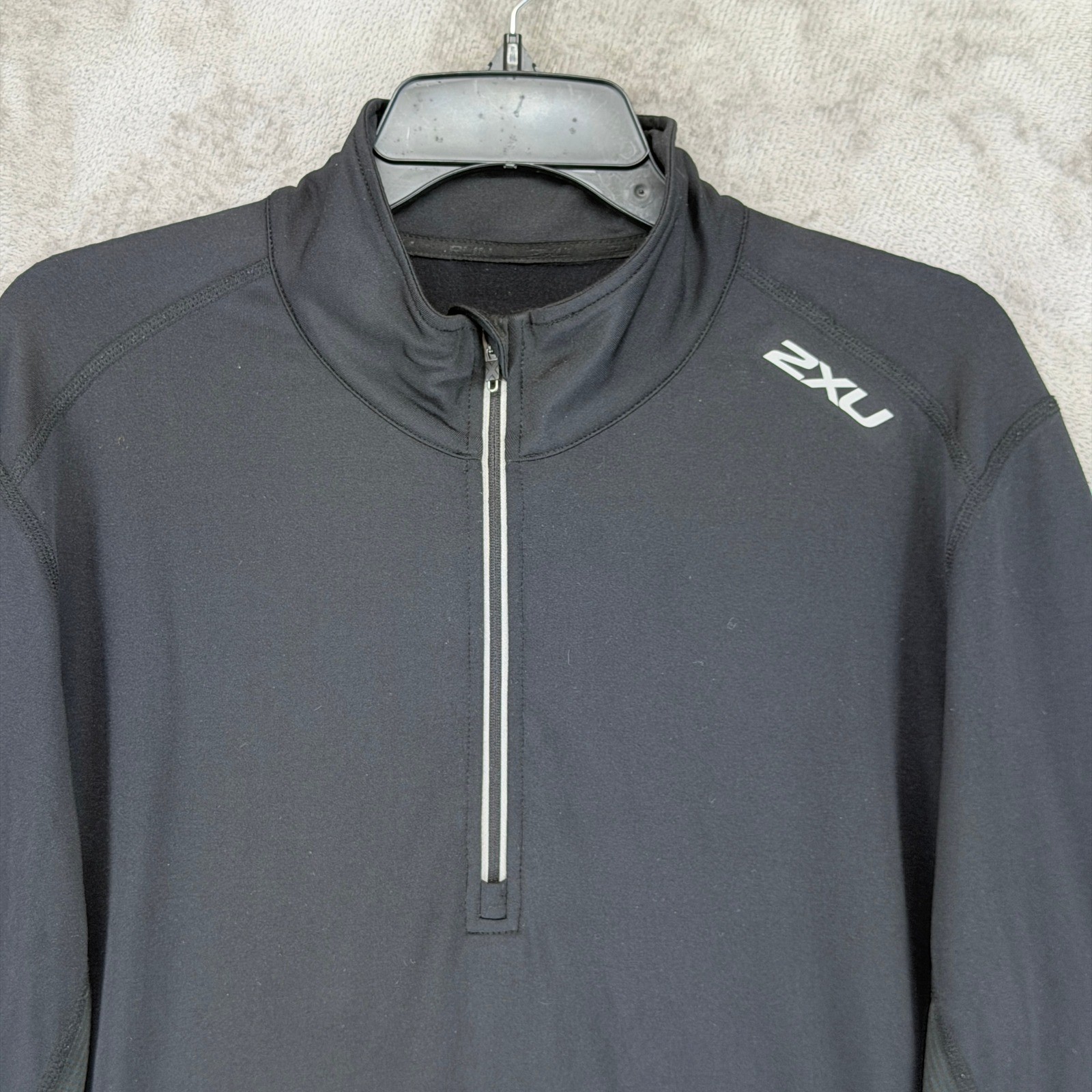 2XU Mens Ignition 1/4 Zip Long Sleeve Running Top Black MR4258a Medium