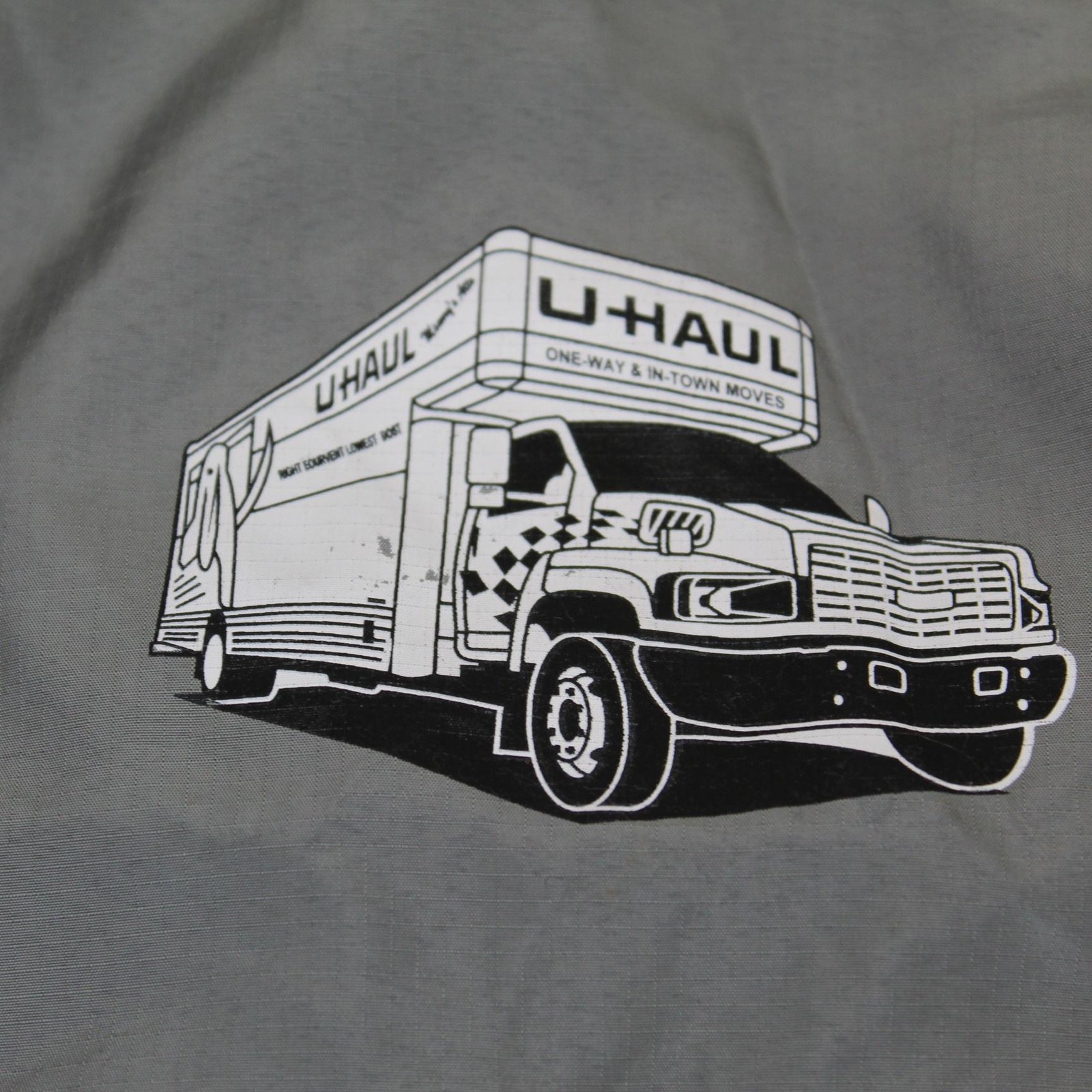 U-Haul Jacket Mens 4XL Black Gray Windbreaker Full Zip Reflective Lined Workwear