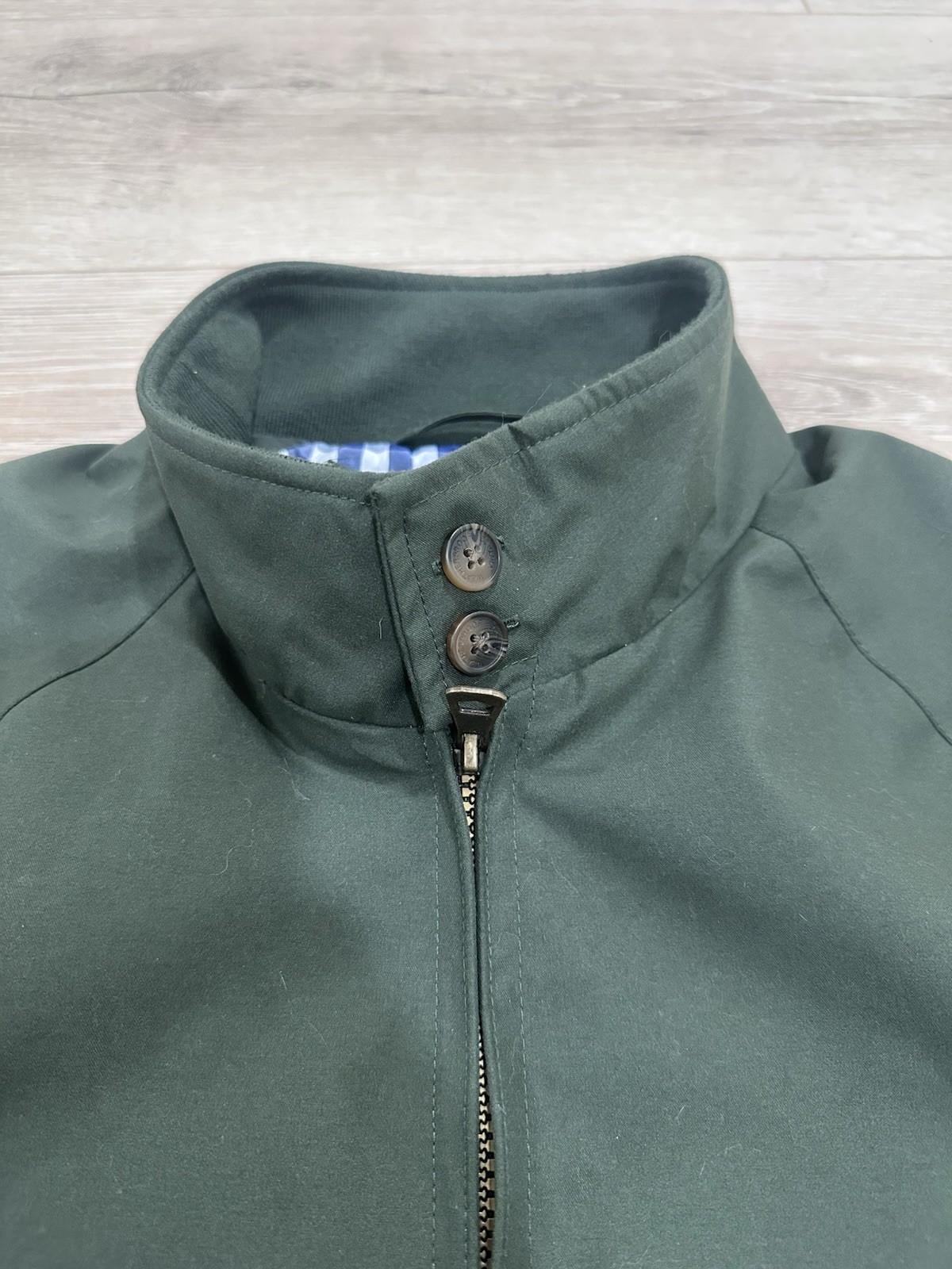 Mens Weatherproof Vintage Green Harrington Jacket Full Zip Polyester Size M