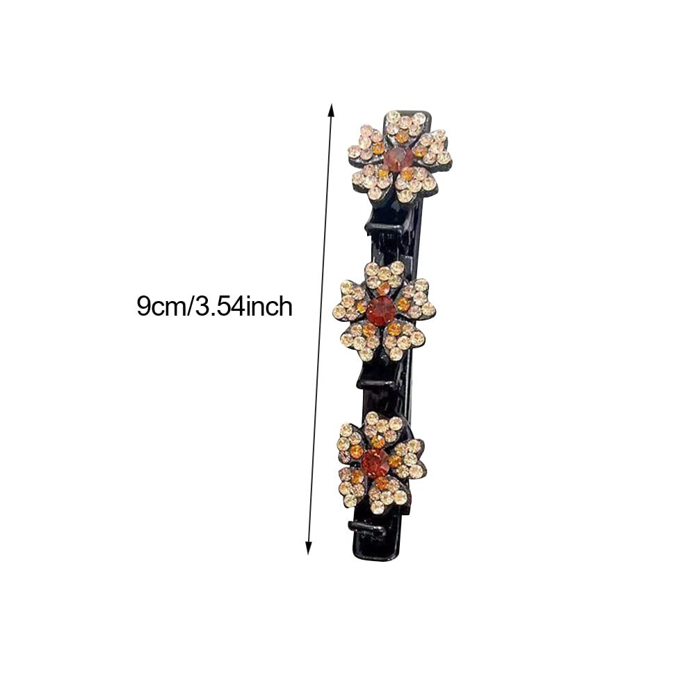 4PCS Sparkling Crystal Stone Braided Hair Clips, 2026 New Crystal Stone Braided