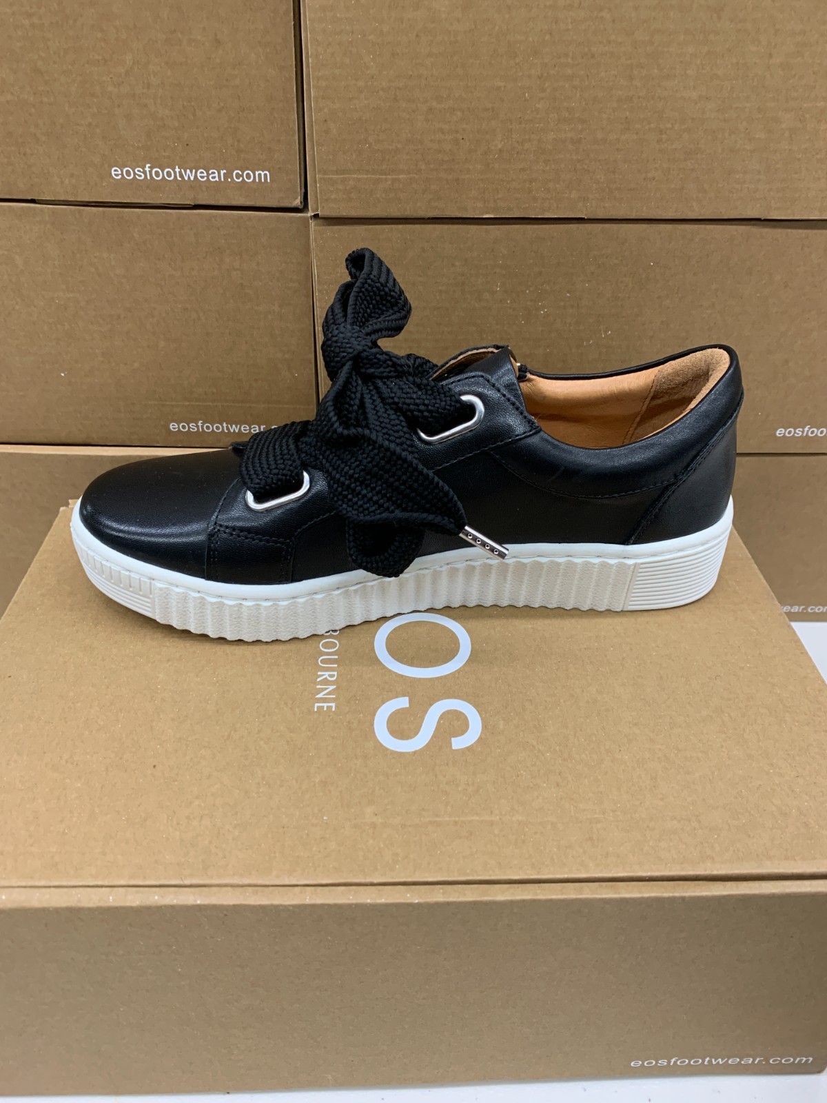 EOS Melbourne Jovi Leather Sneaker Women’s 37 38 39 40 41 42 Black White Shoe