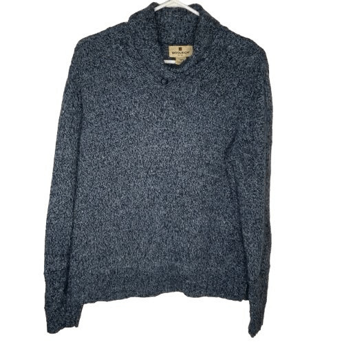Woolrich Sweater Women’s Medium Blue Gray Wool Pullover Jumper Neutral Y2K