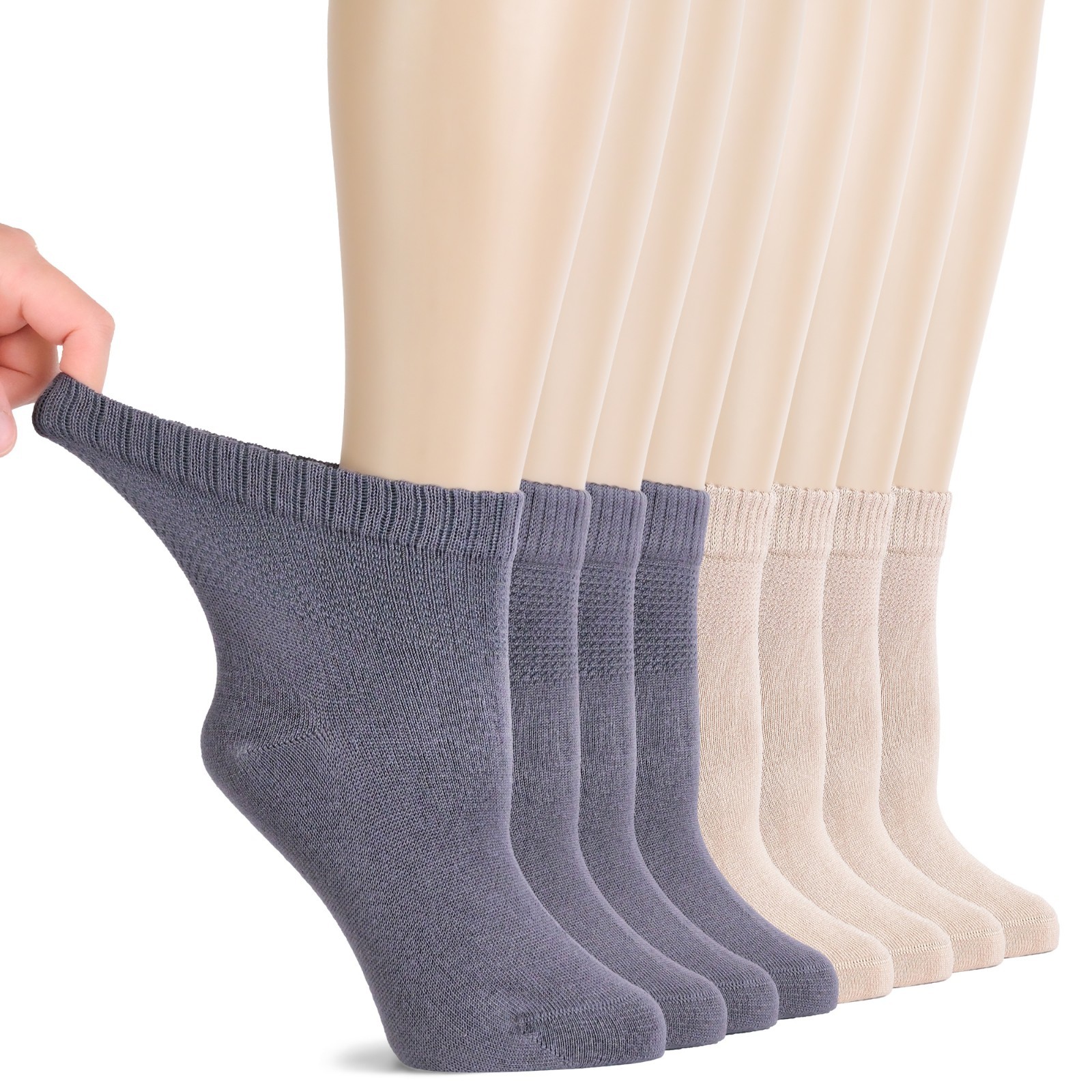 Diabetic Bamboo Ankle from Rayon Socks for Women, 8 Pair, by Hugh Ugoli