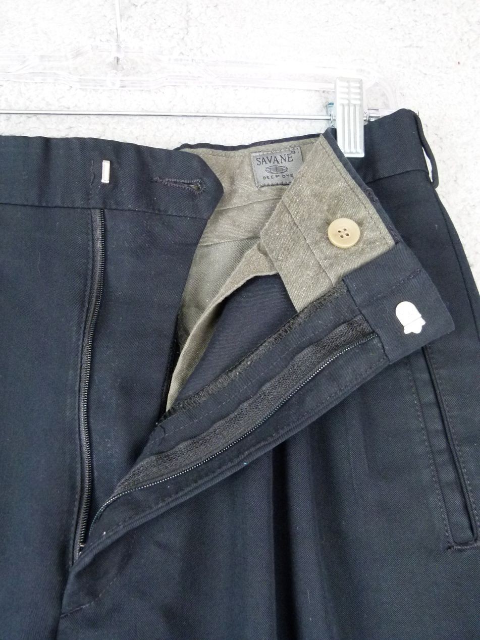 Savane Mens Size 32×30 Black Process 2000 Pleated Dress Pants