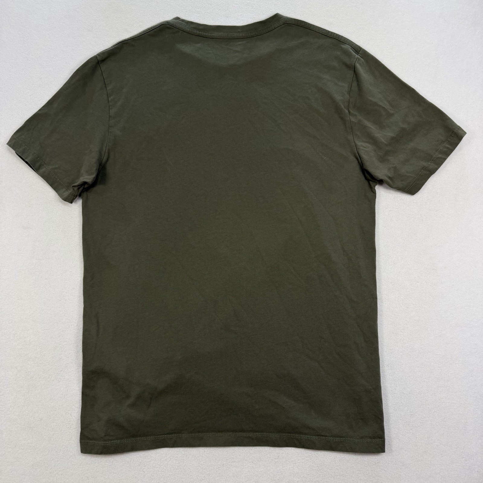 AllSaints Brace Crew Shirt Men Large Khaki Regular Fit Ramskull Short Sleeve Tee
