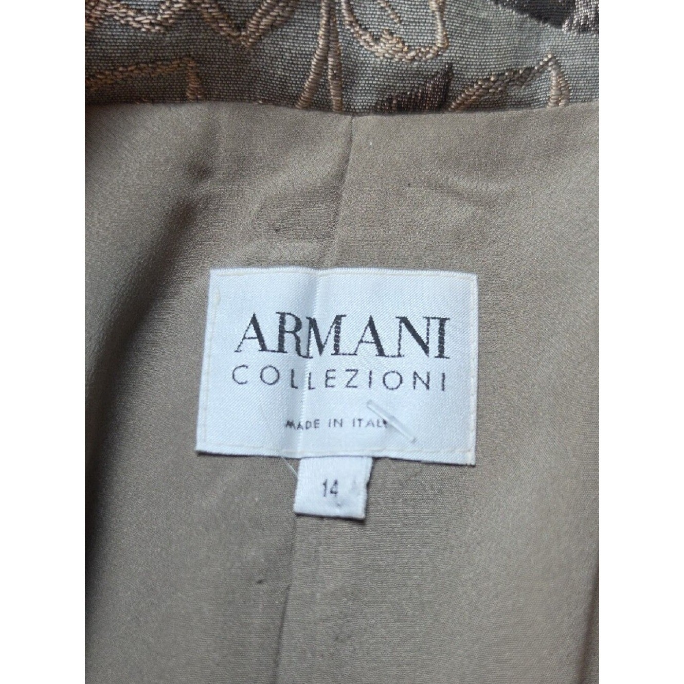 ARMANI COLLEZIONI | Metallic Floral Brocade Italy Structured Blazer Jacket | 14