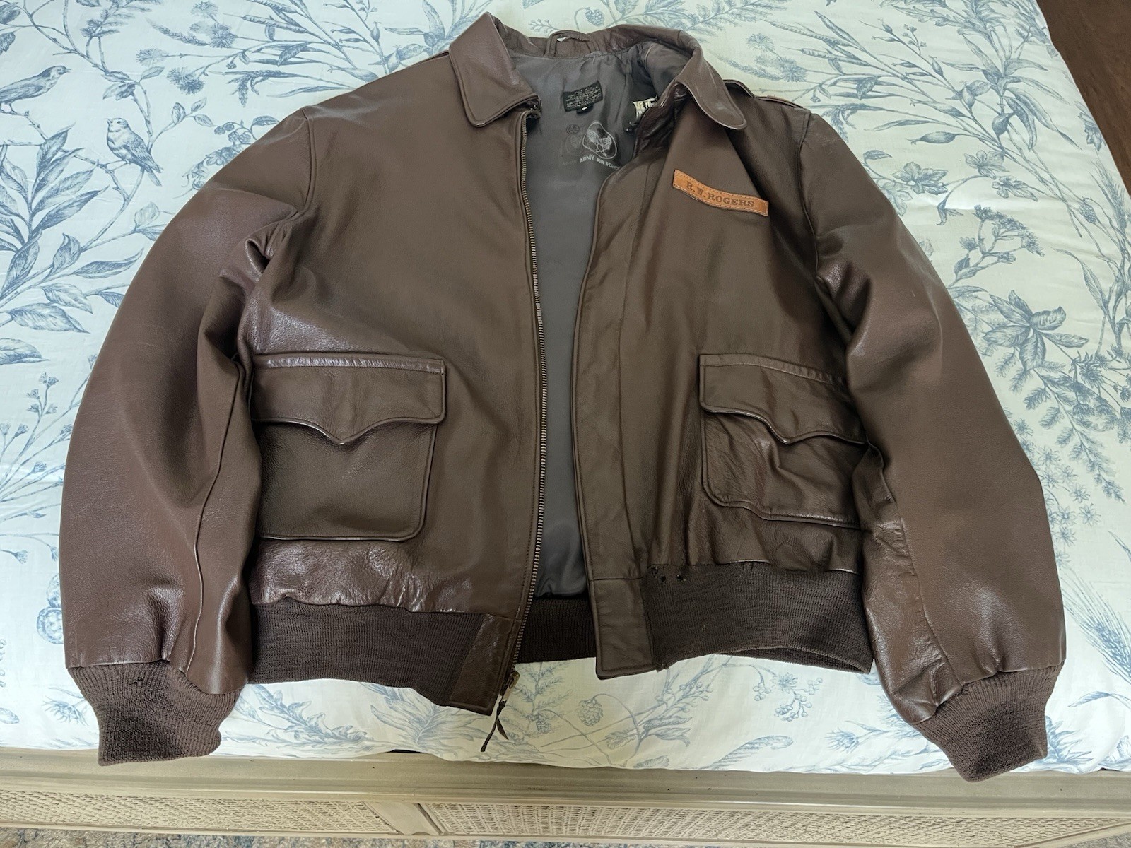 Willis & Geiger Goatskin A-2 Flight Jacket Size 46