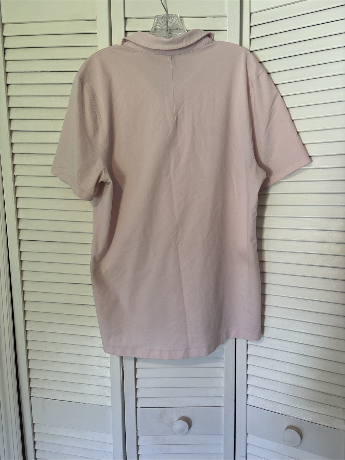 Lululemon Polo Shirt Men Large Pink Evolution Short Sleeve Performance Golf Tech
