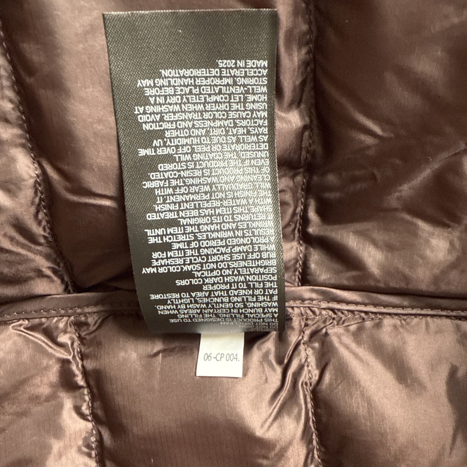 New $80 Uniqlo Women Puff Tech Jacket The North Face Bust 36 39 Dark Brown Sz L