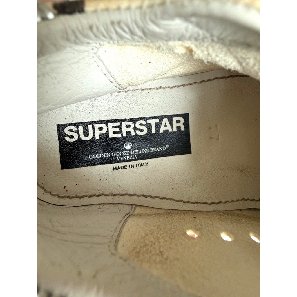 GOLDEN GOOSE Baby Superstar Polka Dot Leather Sneakers Size 17 Designer Luxury