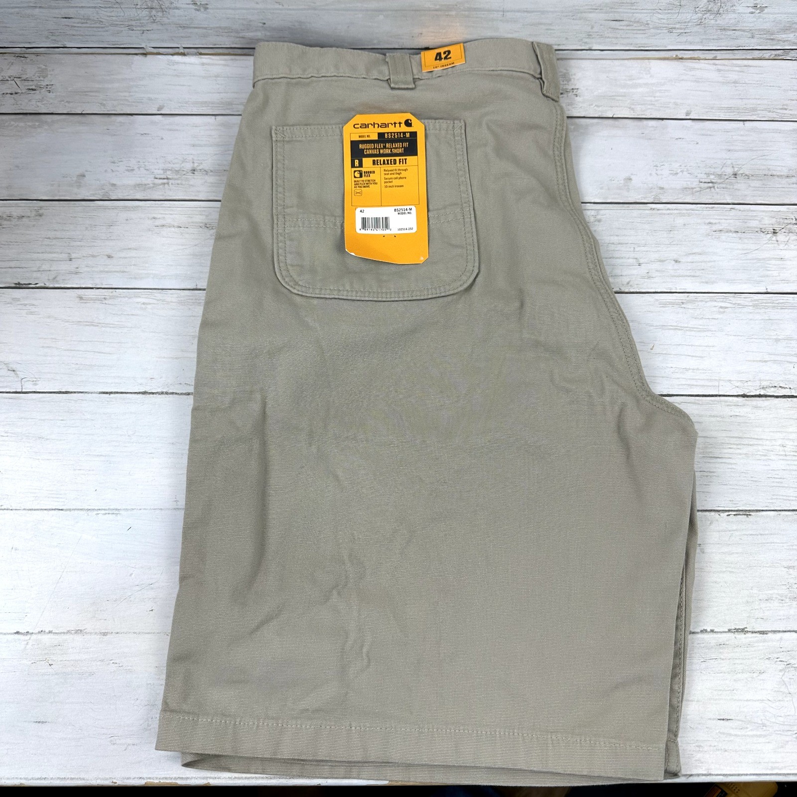 Carhartt Shorts Mens 42 workwear beige tan 10.25″ inseam Relaxed Fit utility