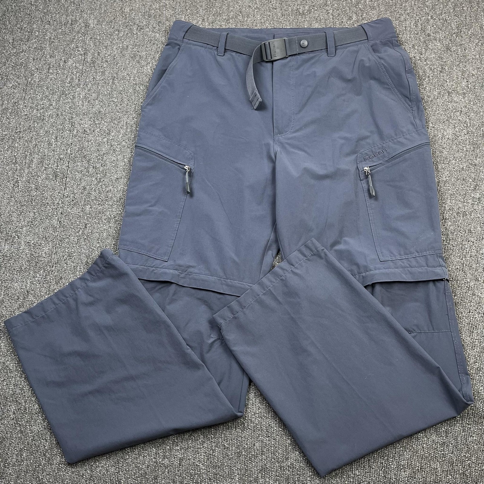Rohan Trousers Mens W34 L32 Blue Trailblazers Convertible Insect Shield Hiking