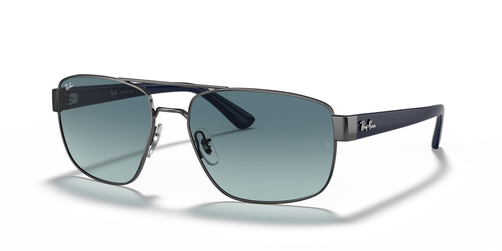 Ray-Ban RB3663 Polished Gunmetal/Blue Gradient Grey 60 mm Sunglasses