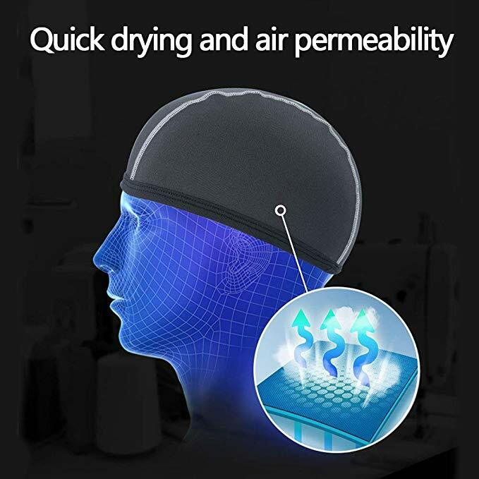 Cooling Skull Cap Helmet Liner Beanie Mesh Cycling Running Hat Fits Under Helmet