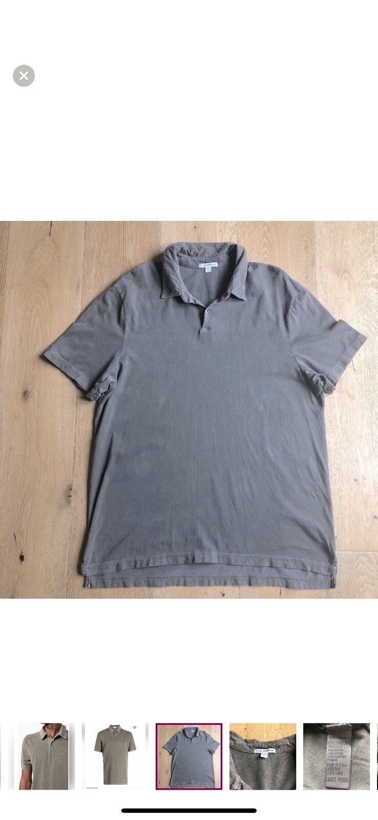 James Perse Mens Supination Super Pima Cotton Polo Size XL/4 MRSP $285 Made USA
