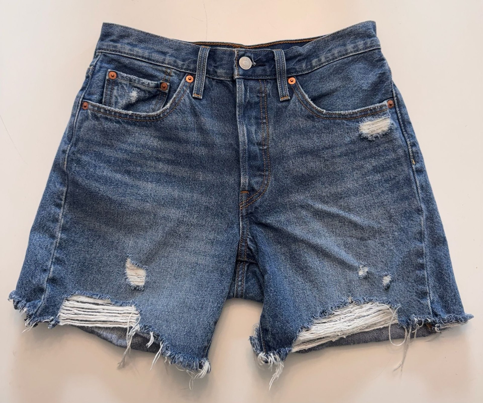 Levi’s 501 Original Distressed Denim Cut Off Shorts