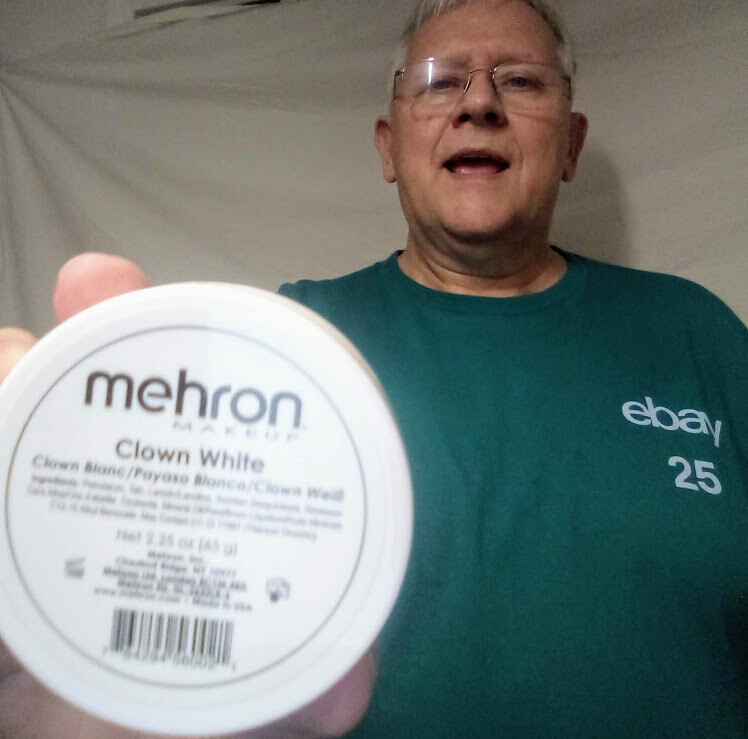 2.25 oz Clown White theatrical circus face paint mime Mehron TV makeup stage pro