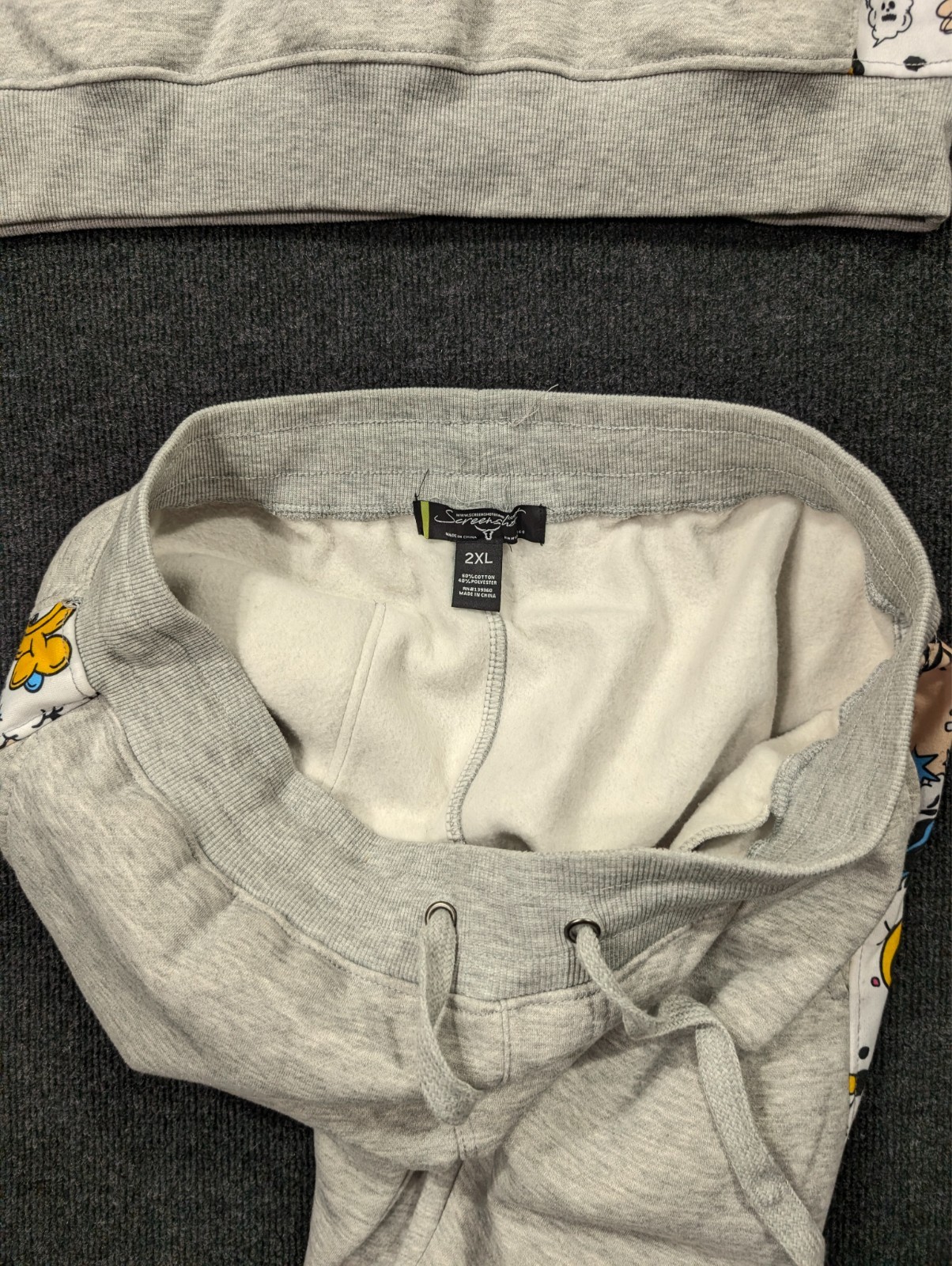 Screenshot men sz 2XL gray crewneck sweatshirt bear jogger pants track suit set