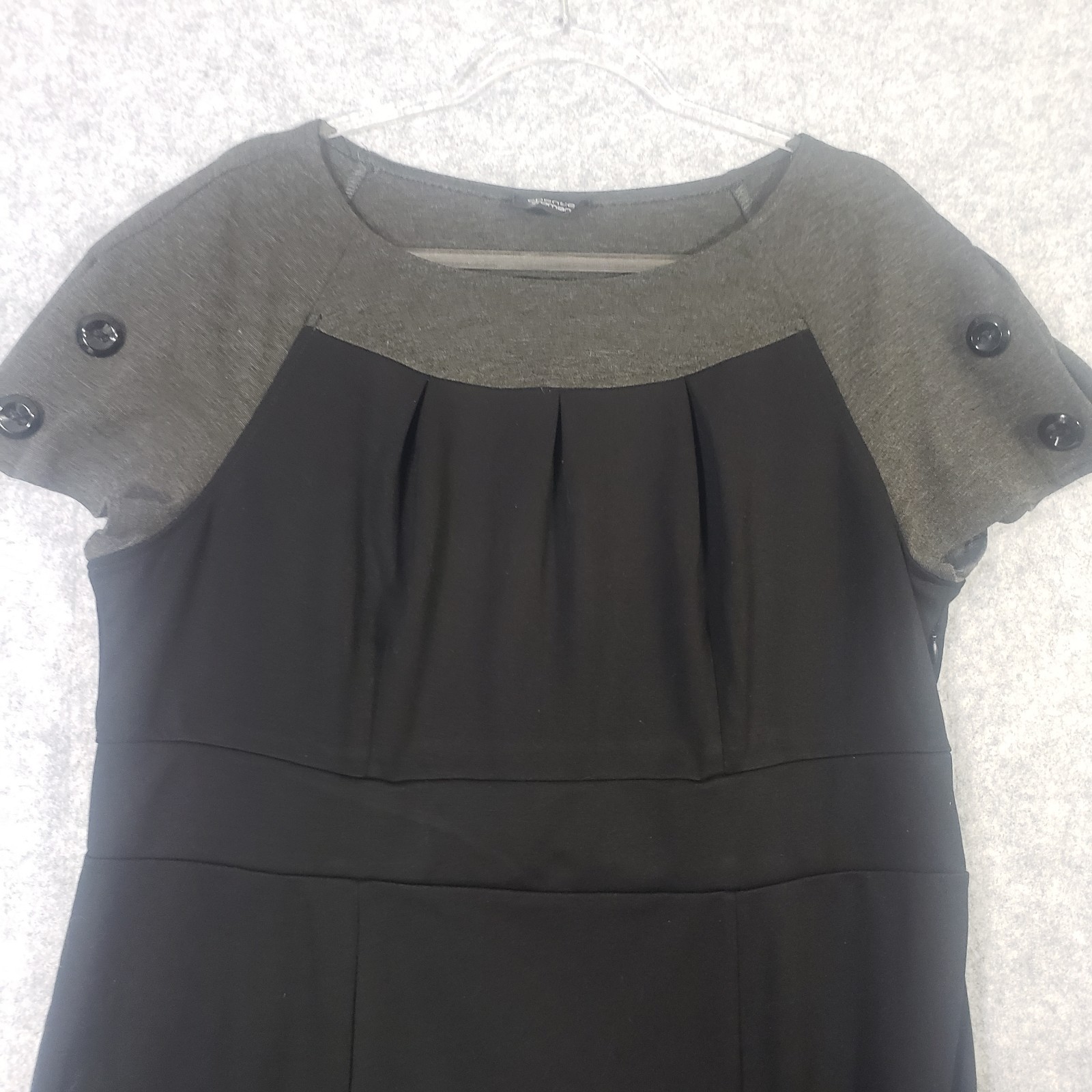 Spenser Dress 14W Plus Black Sheath Knee Length Career Office Short Sleeve