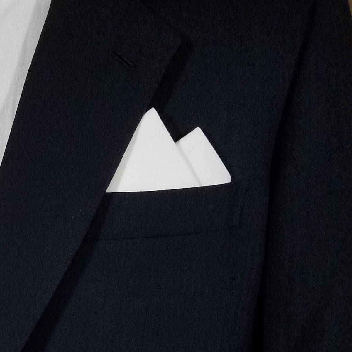 Men’s 2 Point Cotton Pre-folded Pocket Square Handkerchief Insert – White