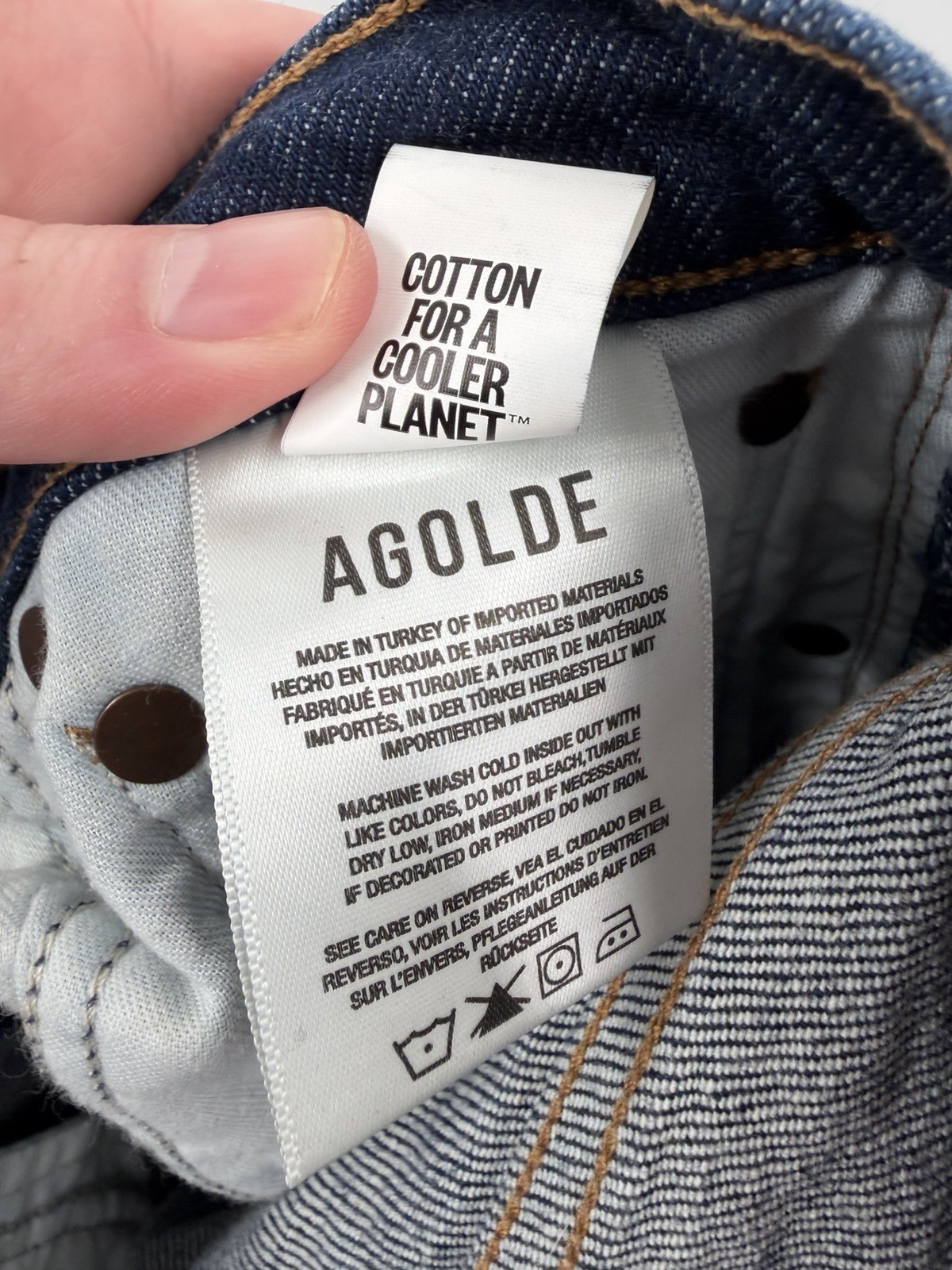 Agolde Ren High Rise Wide Leg Jeans Women’s 27 Blue Denim Stretch A200C-1854