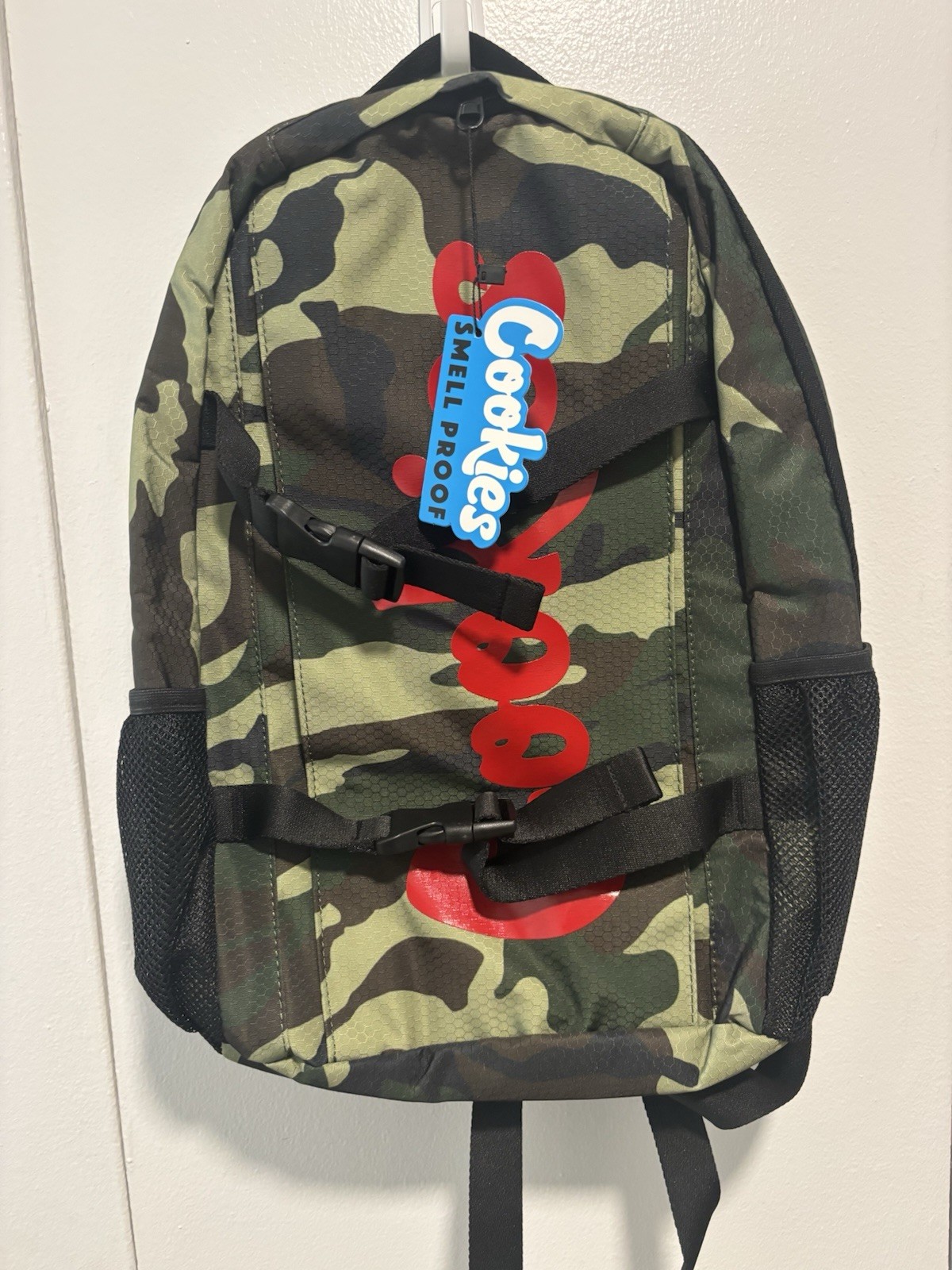 Cookies Smell Proof Camo Backpack Green/Black Zip Buckle Padded Pockets