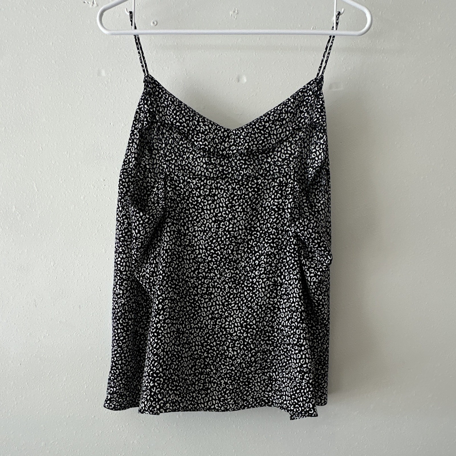 Nine West Camisole XXL Black White Animal Print V-Neck Spaghetti Strap Polyester