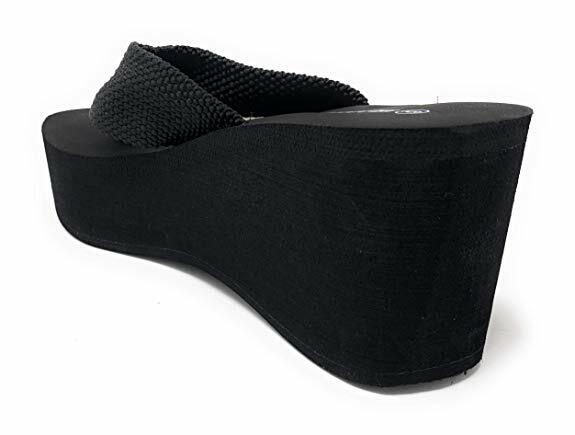 WEDGE EVA 3″ WEBBING PLATFORM THONG FLIP FLOPS SANDALS