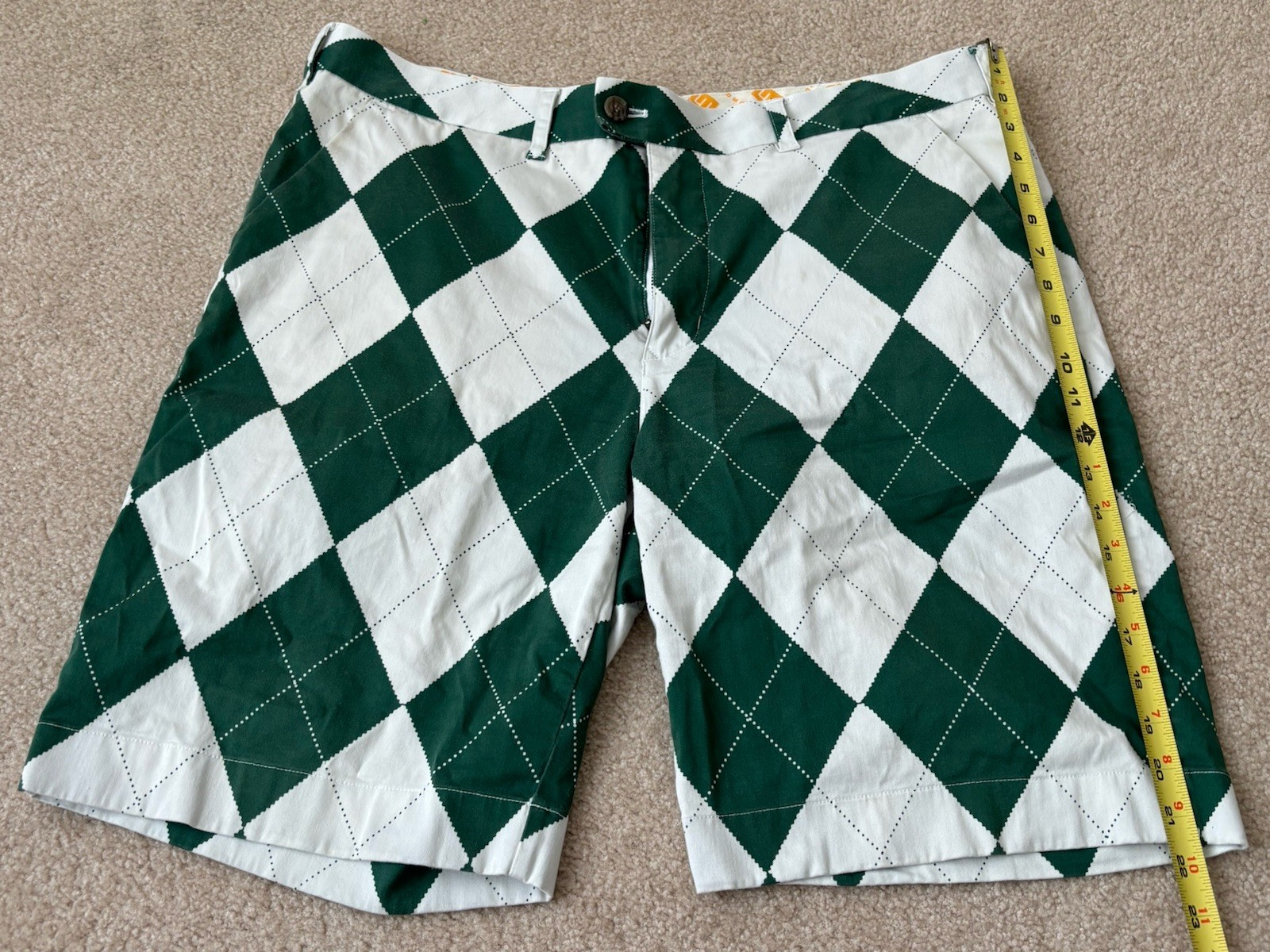 Loudmouth Argyle Men’s Golf Shorts Green SZ 40