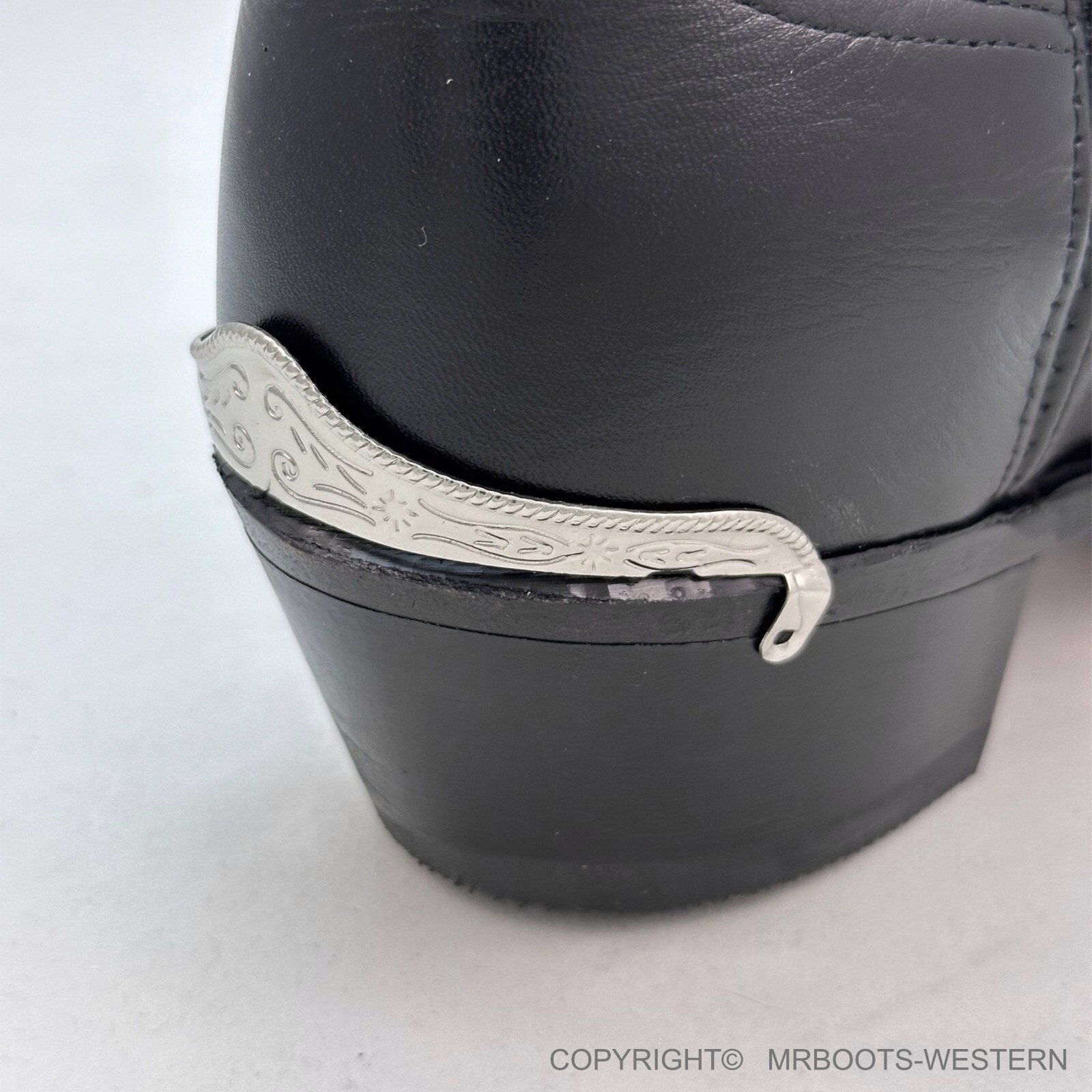ALM-101-201-N-Set Set of Nickel Plated Cowboy Boot Toe Tips & Boot Heel Guards