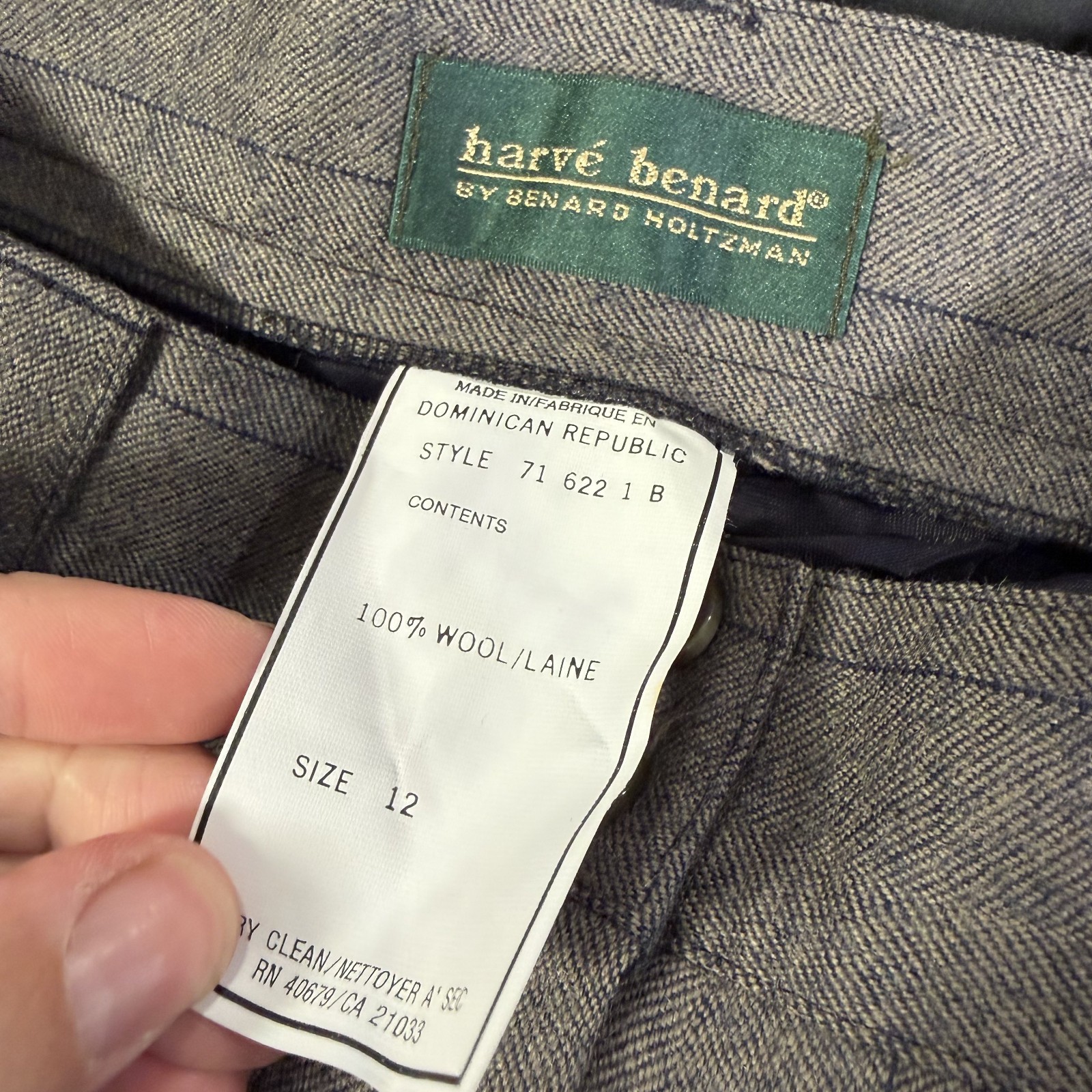 Vintage NWT Harvé Benard by Benard Holtzman Men’s 100% Wool Pleated Slacks Sz 12