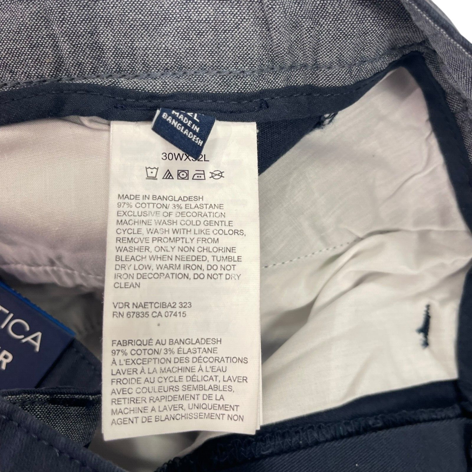 NWT Nautica Men’s Classic Fit Straight Stretch Cotton Chino Clipper Deck Pants