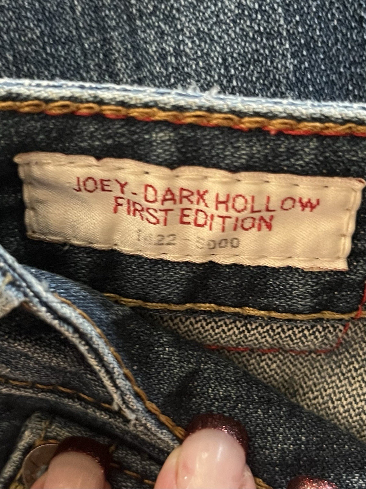 True Religion Joey Jeans First Edition Thick Stitch Size 26 Y2K Distressed