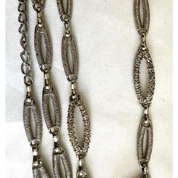 Chain belt 40 inches adjustable. Silver chain link Y2K