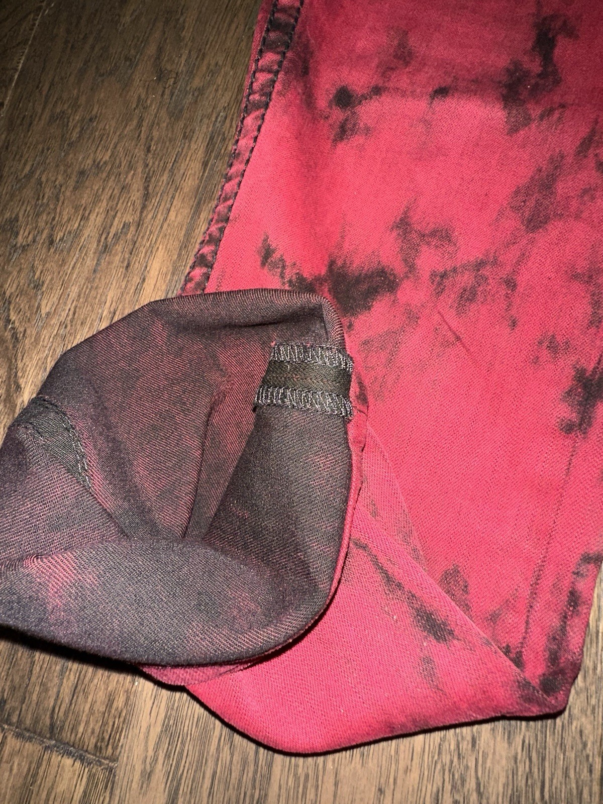 True Religion Jeans Mens 31 Red Black Acid Tie-Dye Wash Straight Pants